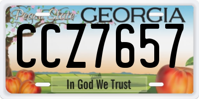 GA license plate CCZ7657
