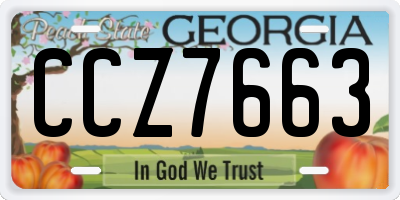 GA license plate CCZ7663