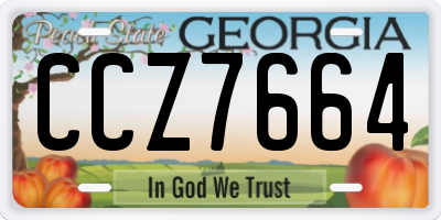 GA license plate CCZ7664