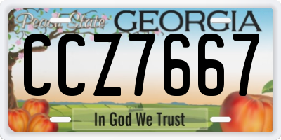 GA license plate CCZ7667