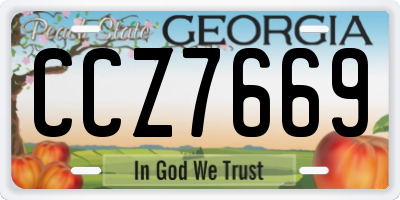GA license plate CCZ7669