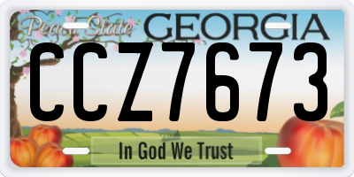 GA license plate CCZ7673