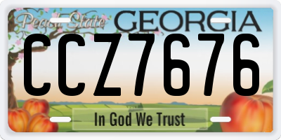 GA license plate CCZ7676