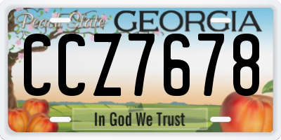 GA license plate CCZ7678