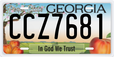 GA license plate CCZ7681