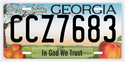 GA license plate CCZ7683