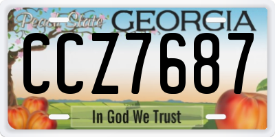 GA license plate CCZ7687