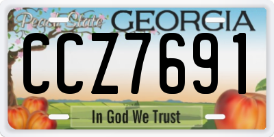 GA license plate CCZ7691