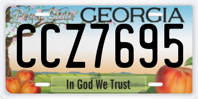 GA license plate CCZ7695