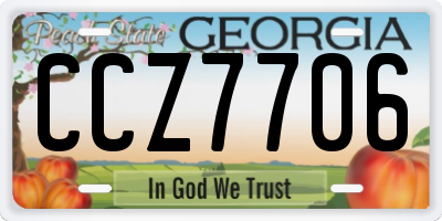 GA license plate CCZ7706