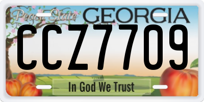 GA license plate CCZ7709