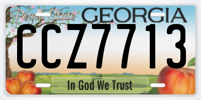 GA license plate CCZ7713