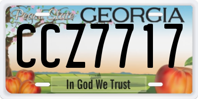 GA license plate CCZ7717