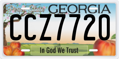 GA license plate CCZ7720