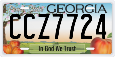 GA license plate CCZ7724