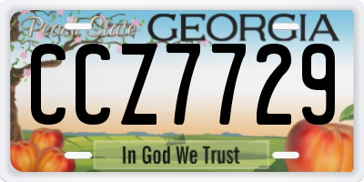 GA license plate CCZ7729