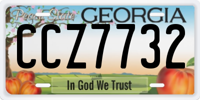 GA license plate CCZ7732