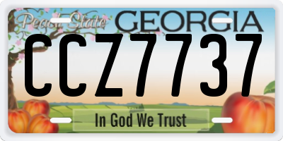 GA license plate CCZ7737