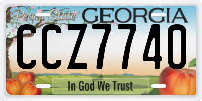 GA license plate CCZ7740