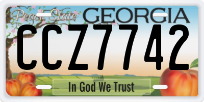 GA license plate CCZ7742