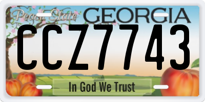 GA license plate CCZ7743