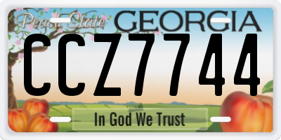 GA license plate CCZ7744