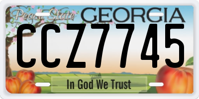 GA license plate CCZ7745