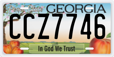 GA license plate CCZ7746