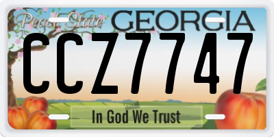 GA license plate CCZ7747