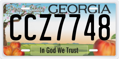 GA license plate CCZ7748