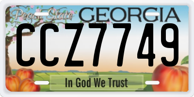 GA license plate CCZ7749