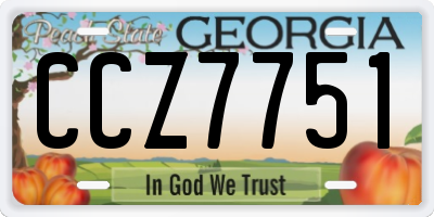 GA license plate CCZ7751