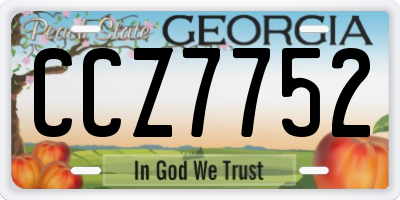 GA license plate CCZ7752