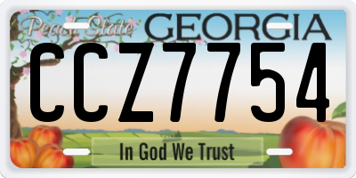 GA license plate CCZ7754