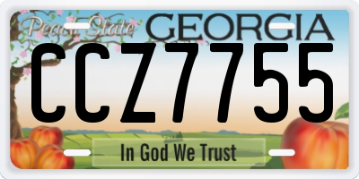 GA license plate CCZ7755