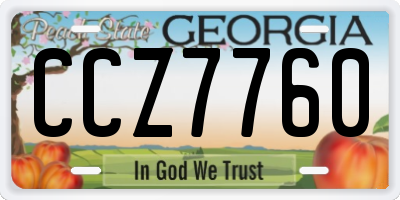 GA license plate CCZ7760