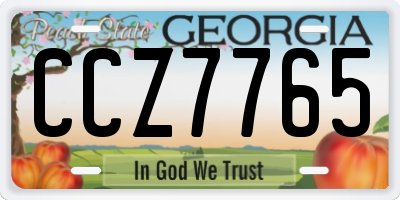 GA license plate CCZ7765