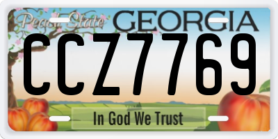 GA license plate CCZ7769