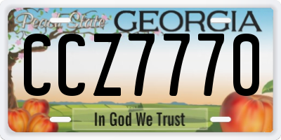 GA license plate CCZ7770