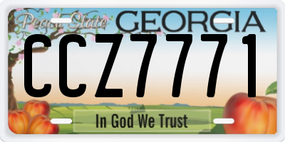 GA license plate CCZ7771