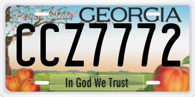 GA license plate CCZ7772