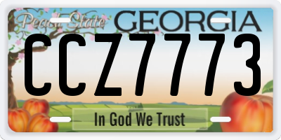 GA license plate CCZ7773