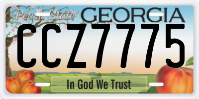 GA license plate CCZ7775