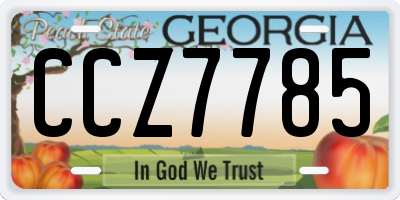 GA license plate CCZ7785