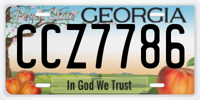 GA license plate CCZ7786