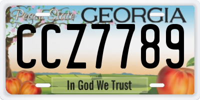 GA license plate CCZ7789