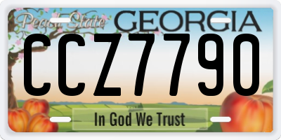 GA license plate CCZ7790