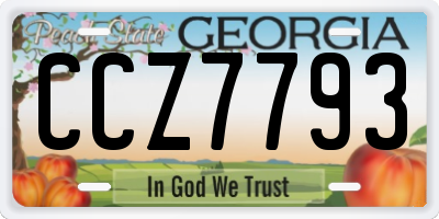 GA license plate CCZ7793
