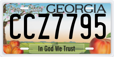 GA license plate CCZ7795