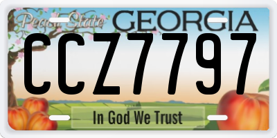 GA license plate CCZ7797